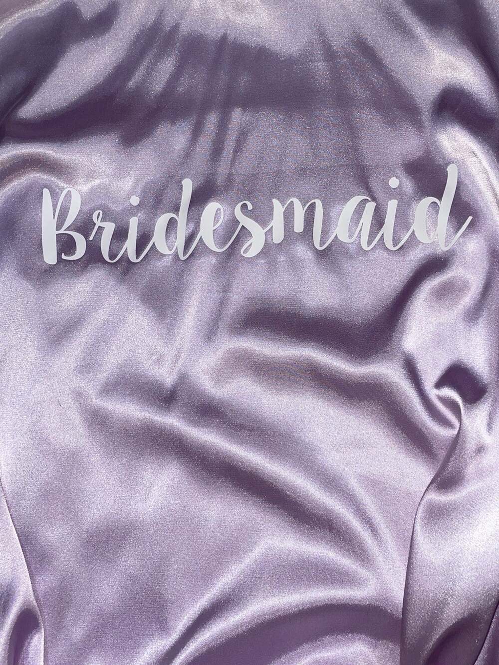 Kimono Robe Size S/M Satin Wrap Tie Belt Lightweight “Bridesmaid” Pastel Purple